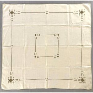 Vintage Arab Refugee Handworks Centre Jerusalem Linen Tablecloth - Miss Halaby